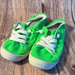 Preowned Forever Link Comfort Bright Green Girls Shoes Size 4 Item #PHK7112